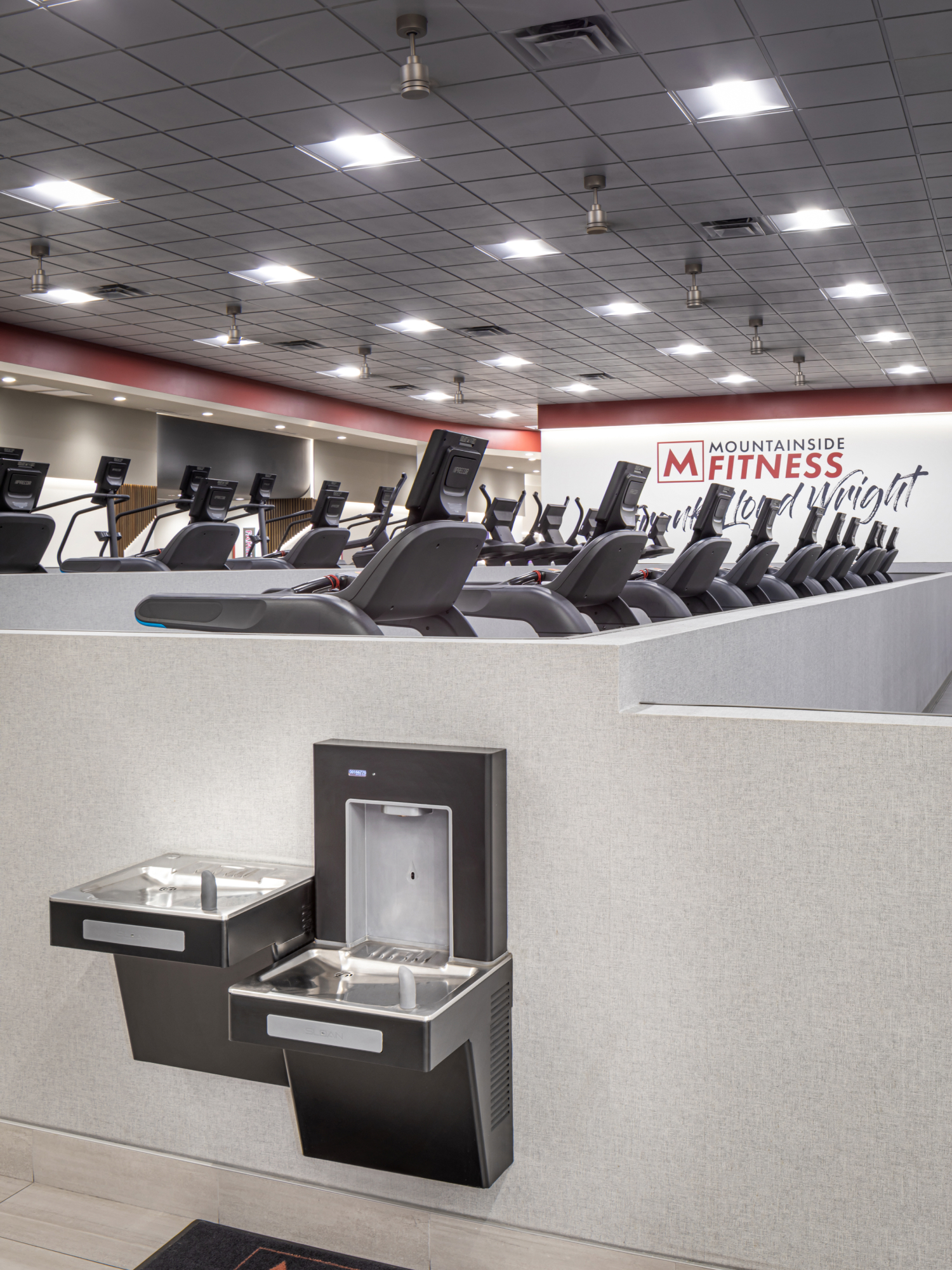 Sloan Drinking Fountain and Bottle Filler Installed to a Fitness Center Sloan Drinking Fountain and Bottle Filler Installed to a Fitness Center